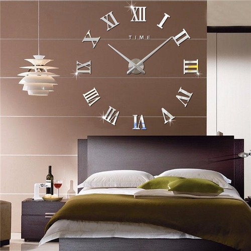 Factory Direct Sales 3D Wall Clock DIY Mirror Decor Wall Sticker Clock Modern Minimalist Living Room Decor Clock