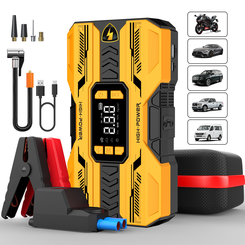 Cross-Border Car Emergency Starting Power Supply 12V Electric Inflatable Lighting Three-In-One Portable Car Starter