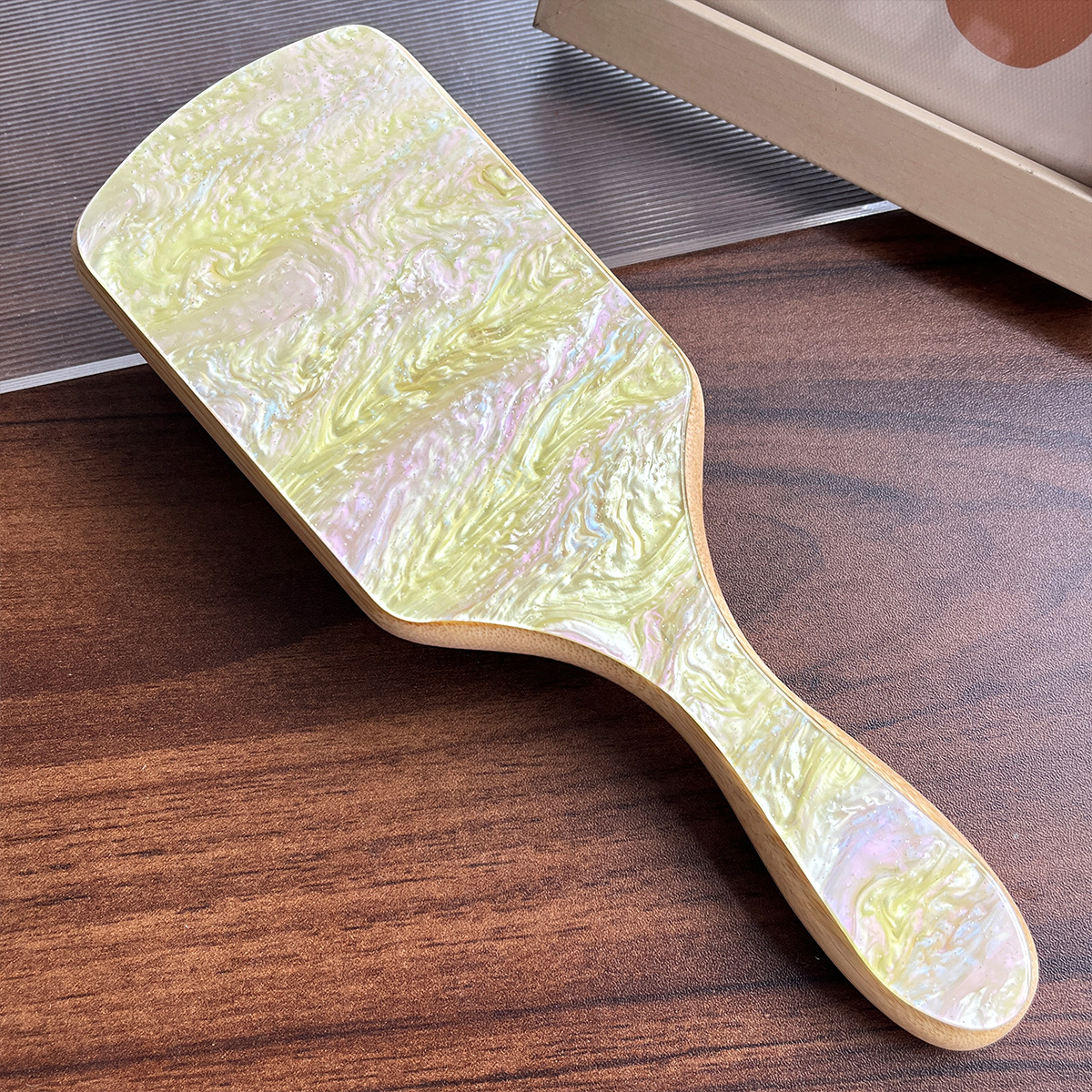 Airbag de ácido acético, cojín de dientes anchos, peine de masaje para el cabello, peine de peluquería para niños, peine de pelo largo y rizado, peine de madera de tablero grande