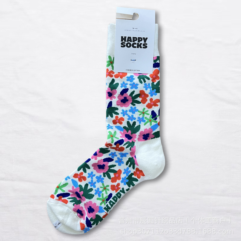 happysocks suecos calcetines de moda damas in-mode versátil animación calcetines de algodón de cintura alta al por mayor
