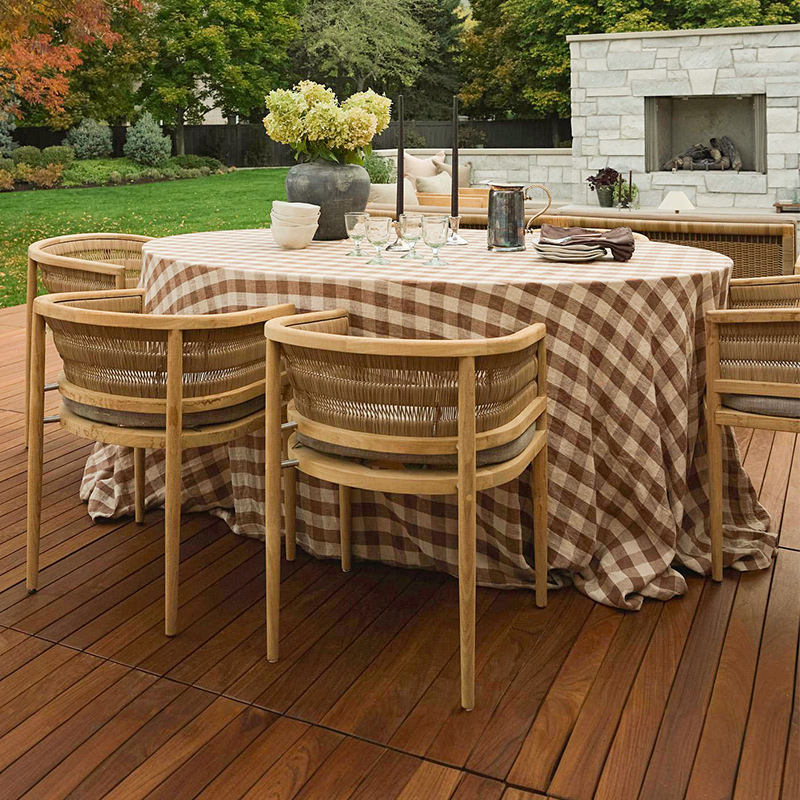 Mesa y silla al aire libre Hotel patio villa al aire libre alojamiento impermeable al sol mesa de madera terraza al aire libre silla de comedor de madera maciza