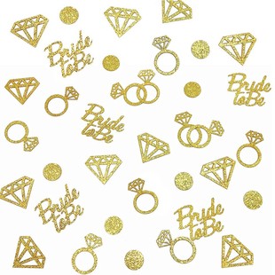 CS016 wedding table confetti gold diamond ring paper circle polka dot diamond flash confetti wedding anniversary Valentine's Day