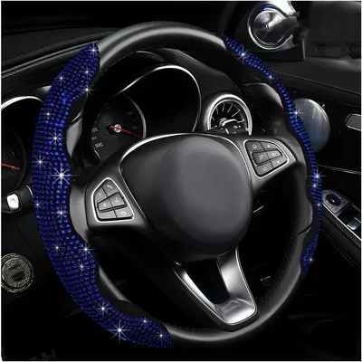 Clip-On Handle Cover, Steering wheel cover - blue-diamond-2-pack-38cm