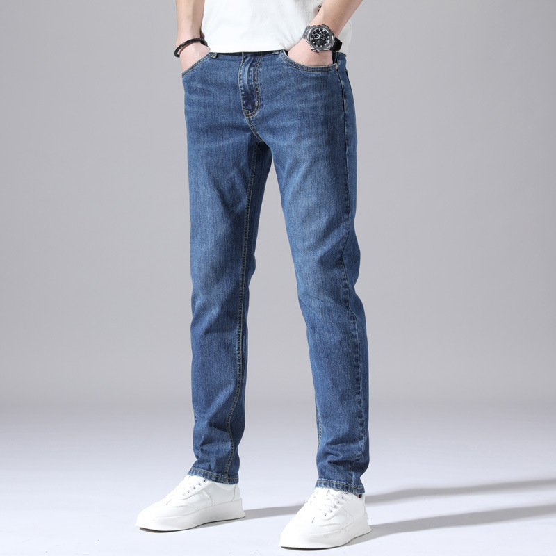 2023 Spring and Autumn Thin New Men's Jeans Korean Style Slim Fit Stretch Urban Loose Straight Trendy Long Pants 2023 Spring and Autumn Thin New Men's Jeans Korean Style Slim Fit Stretch Urban Loose Straight Trendy Long Pants