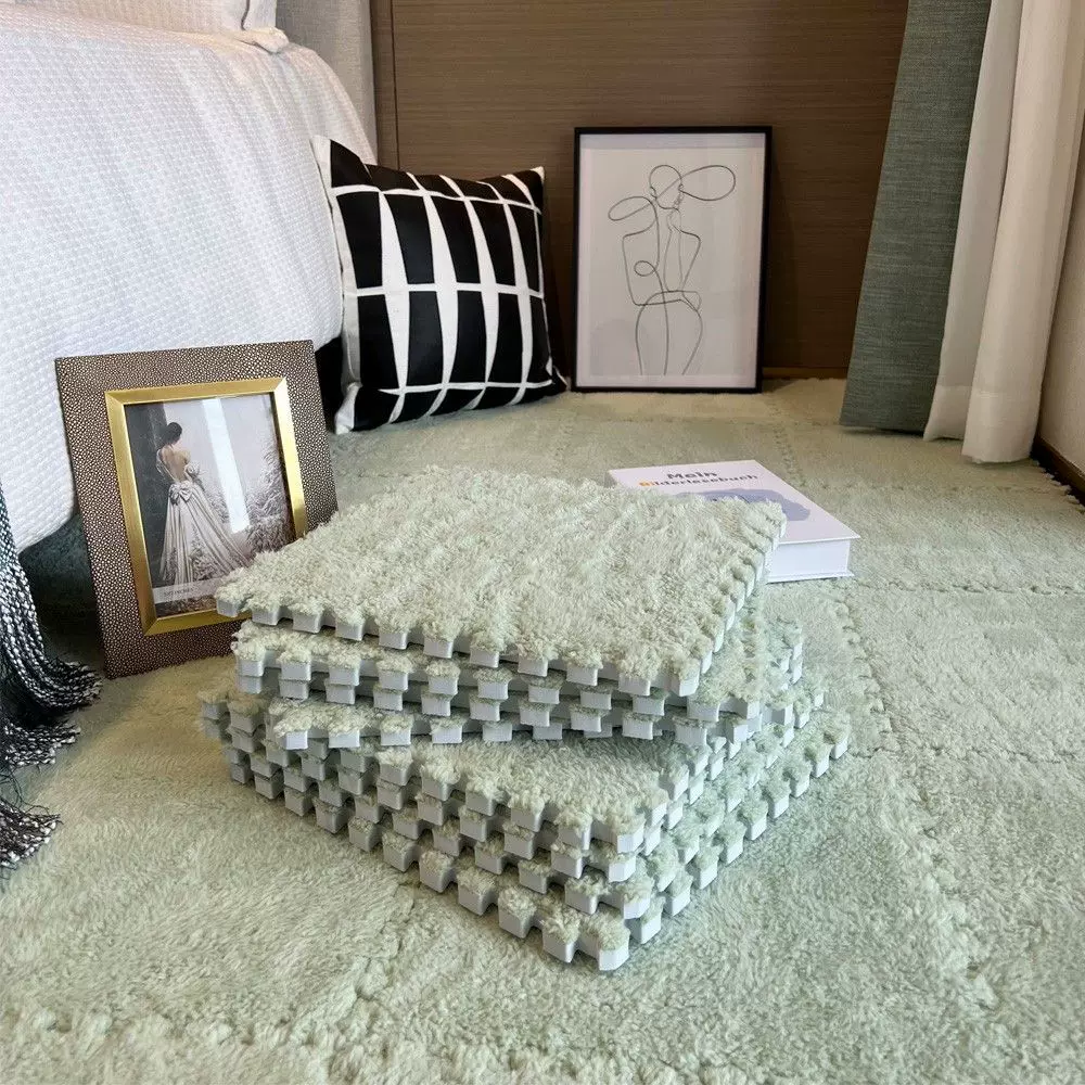 跨境简约纯色拼接地垫跨境TUME批发宝宝爬爬垫家用满铺耐脏地垫