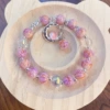 Orange pink pattern moon cat eye bracelet (OPP bag installation)