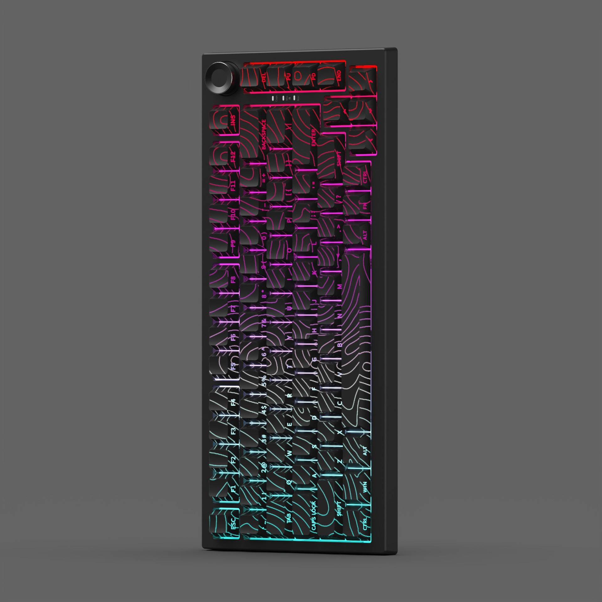 K81 teclado mecánico de tres modos personalizado con perilla de alto valor visual, grabado lateral inalámbrico Bluetooth juego de oficina dedicado a los deportes electrónicos