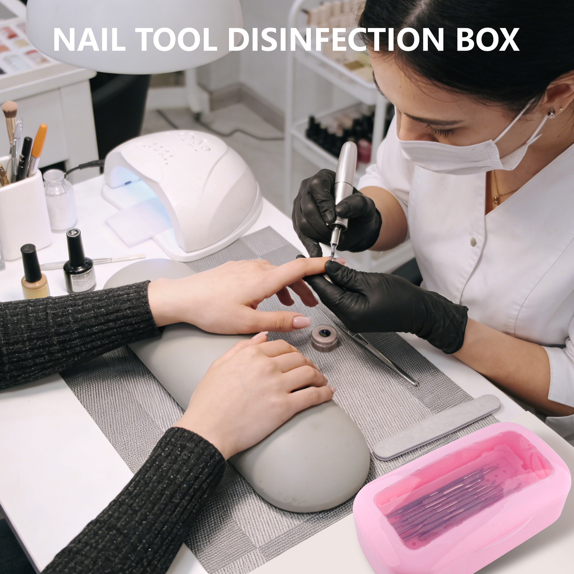 Caja de Desinfección y Limpieza para Herramientas de Uñas de Plástico image 2