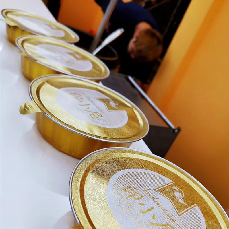 嘉兴金信sinopack420ML金色加厚圆形鲍鱼月子餐汤碗铝箔碗