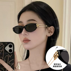 网红同款镂空猫眼墨镜女高级感夏出街百搭防晒防紫外线眼镜太阳镜