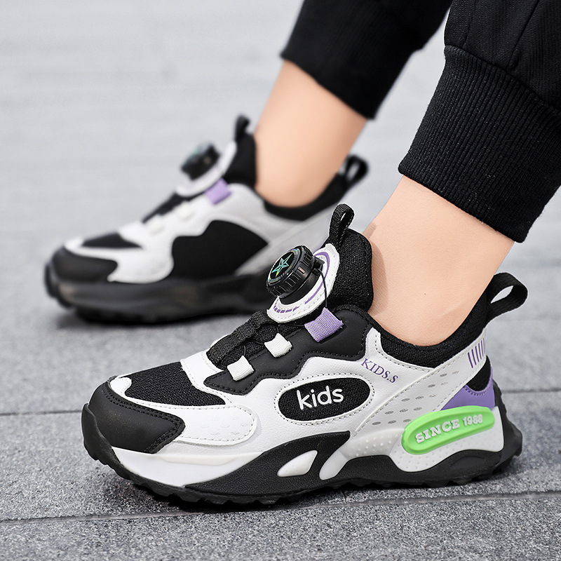 Zapatos de niñas 2025 nuevo otoño doble red zapatos de deporte transpirables para niños zapatos anti-deslizantes para niños grandes