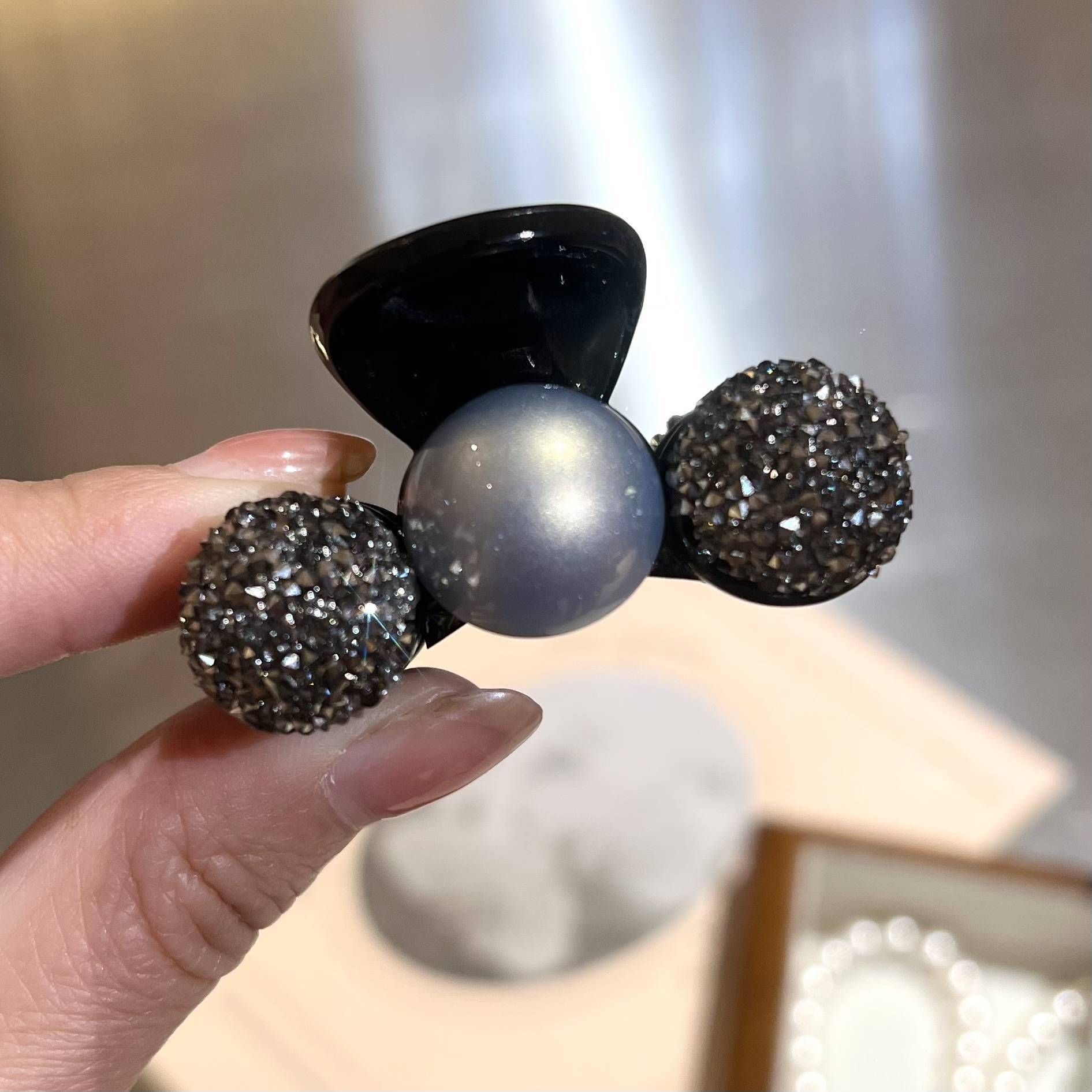 Pinza de Garra con Moño de Gato Grande de Materiales Mixtos para Mujeres