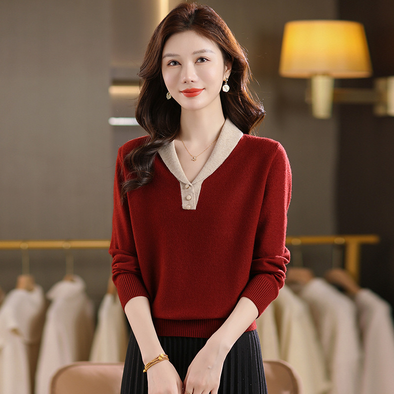 中年妈妈秋装时尚毛衣针织衫2025新款洋气上衣服秋冬季女装打底衫