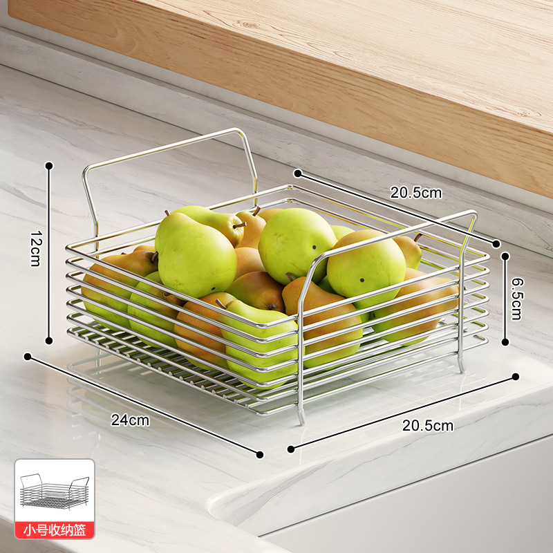 304 ステンレス鋼の収納バスケットは、キッチンの果物と野菜の収納ラック、野菜バスケット、カウンタートップの収納バスケットとして積み重ねることができます。