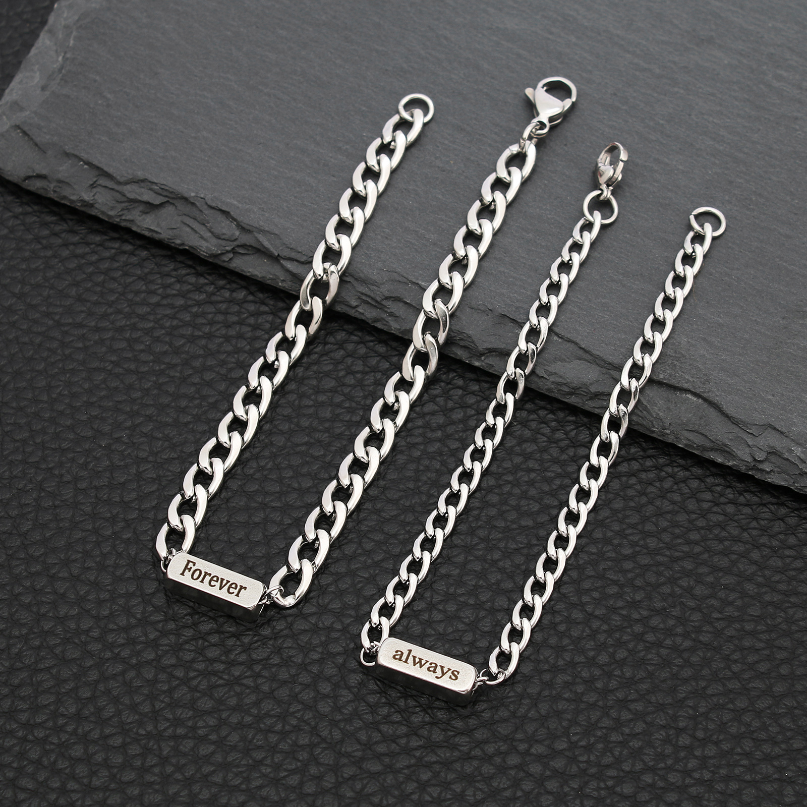 Letter Casual Simple Style 304 Stainless Steel Bracelets In Bulk display picture 8