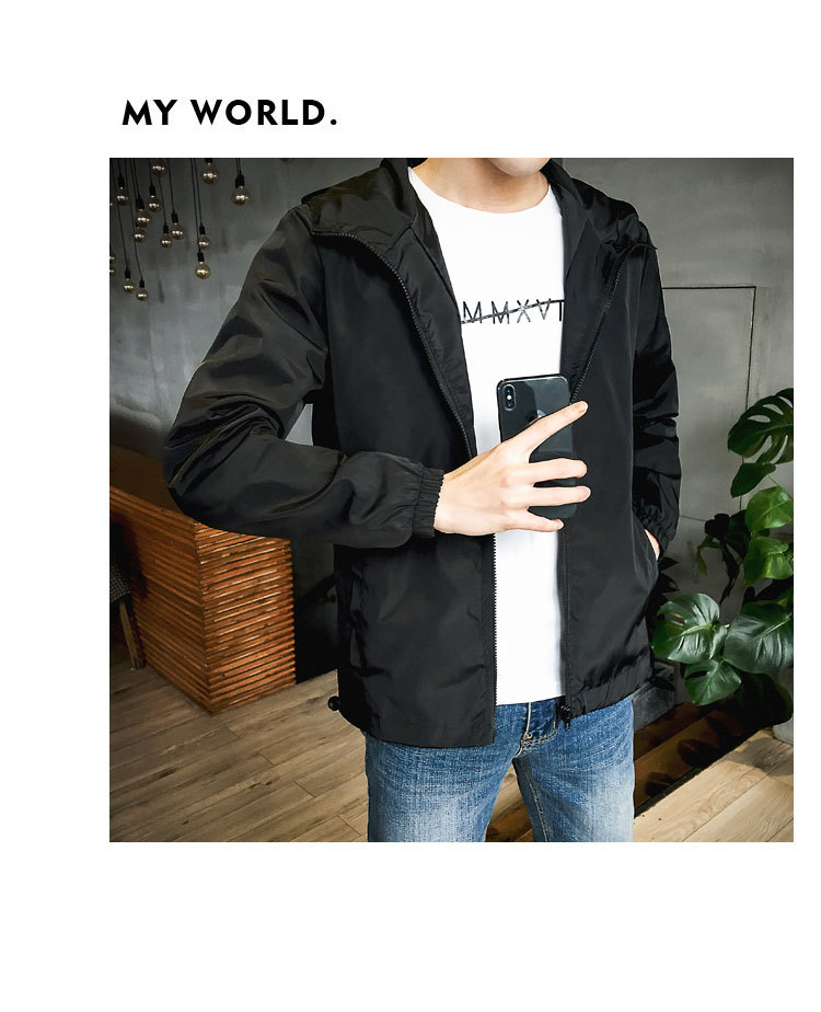Entrega de una pieza de verano estilo coreano de moda chaqueta delgada de los hombres guapos ropa casual estudiante todo-fósforo trench Coat