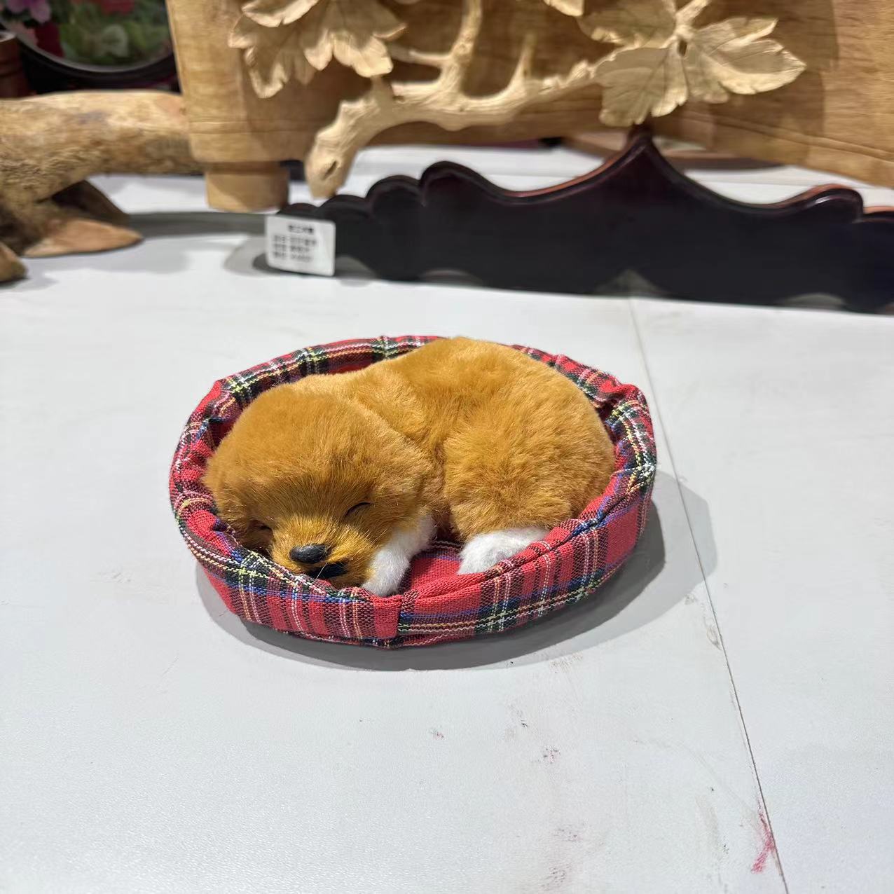 Alfombra de tela de simulación puede llamar perro puede llamar simulación dormir perro decoración juguete regalo lindo novela regalo lindo tesoro