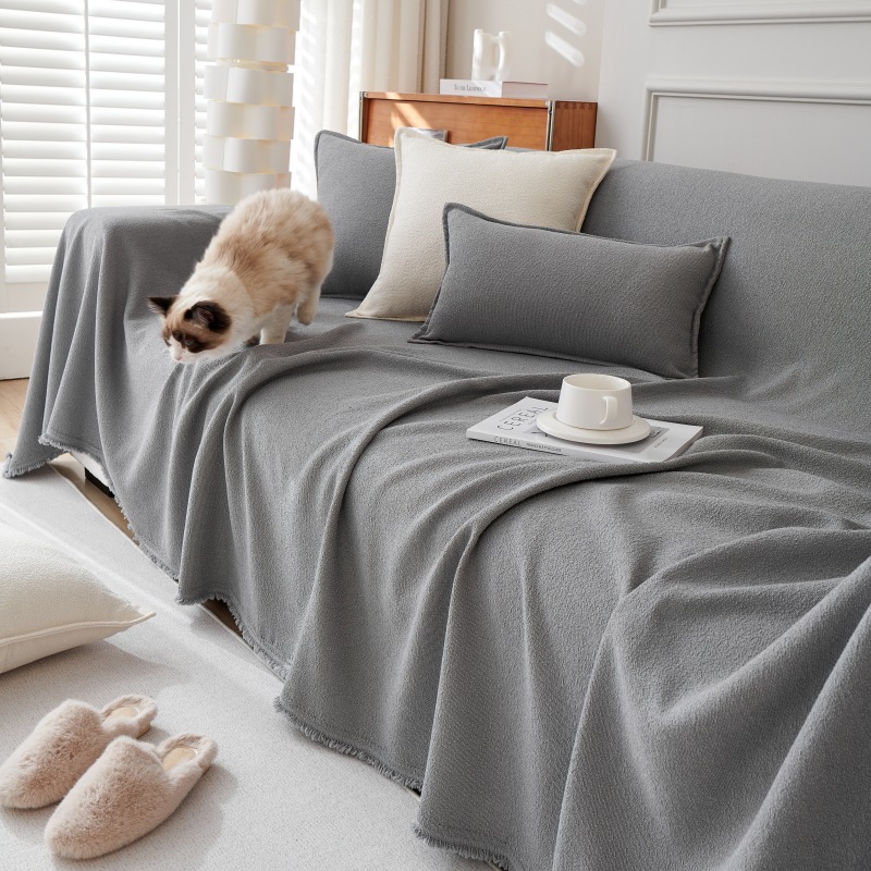 New 230 Wide Sofa Cover Waterproof Enlarged Sofa Cover Cloth Sofa Blanket Teddy Velvet Four-Season Universal Sofa Towel
