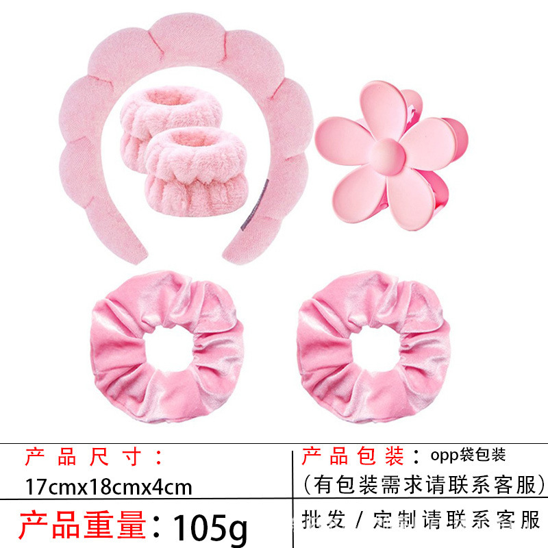 跨境海绵云朵发箍批发高颅顶高级感毛巾布麻花女士洗脸手腕带头箍|undefined
