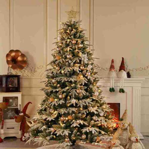 New Snow Christmas PE Mixed PVC Flocked Few Snow Christmas Tree Manufacturer Christmas Decoration Snowy Tree