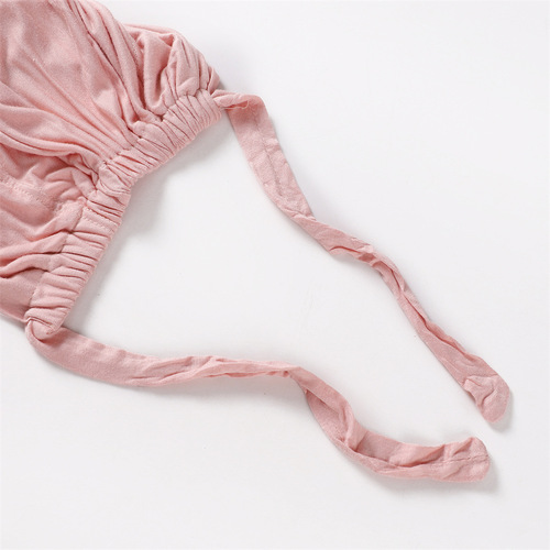 Cross-border modal elastic elastic lace bottom hat and solid color pearl chiffon scarf set for dropshipping