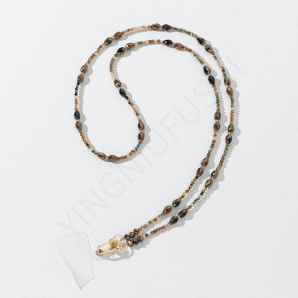 56g Weight Mobile Phone Chain Classification 1 Piece Quantity Glass Material Geometric Pattern Cute, Modern Style Style Beaded Craft Cute Modern Style Geometric Glass Beaded Mobile Phone Chain 13