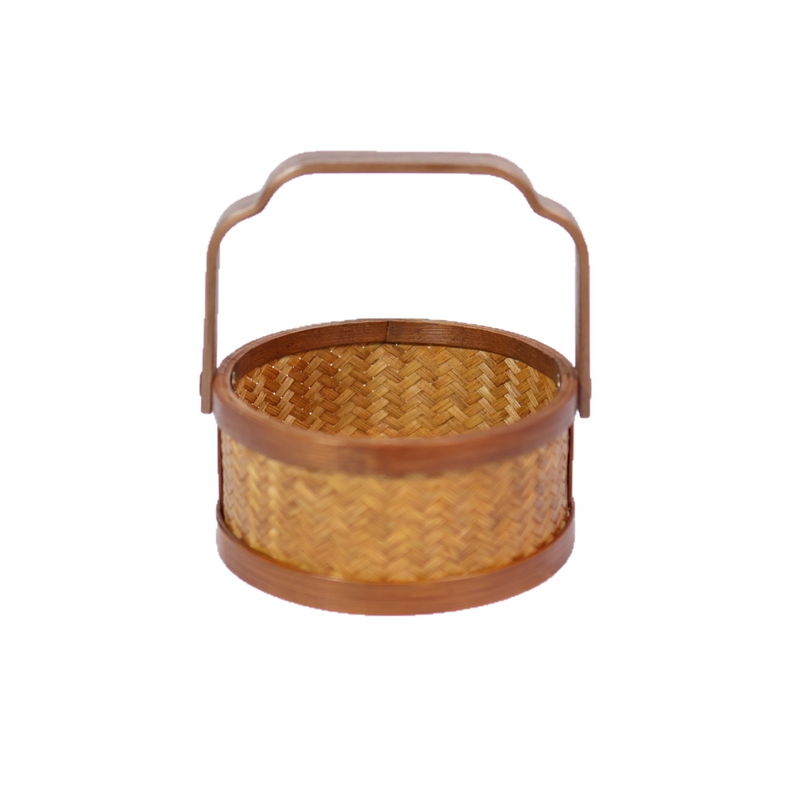 Cesta de Bambú Tejido con Laca Hecha a Mano con Tapa para Bocadillos y Regalos image 5