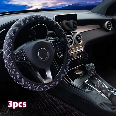 Handbrake Covers, and Gear Lever Covers for – Sürətlər qutusu və əl tormozu başlıqları - white-three-piece-set