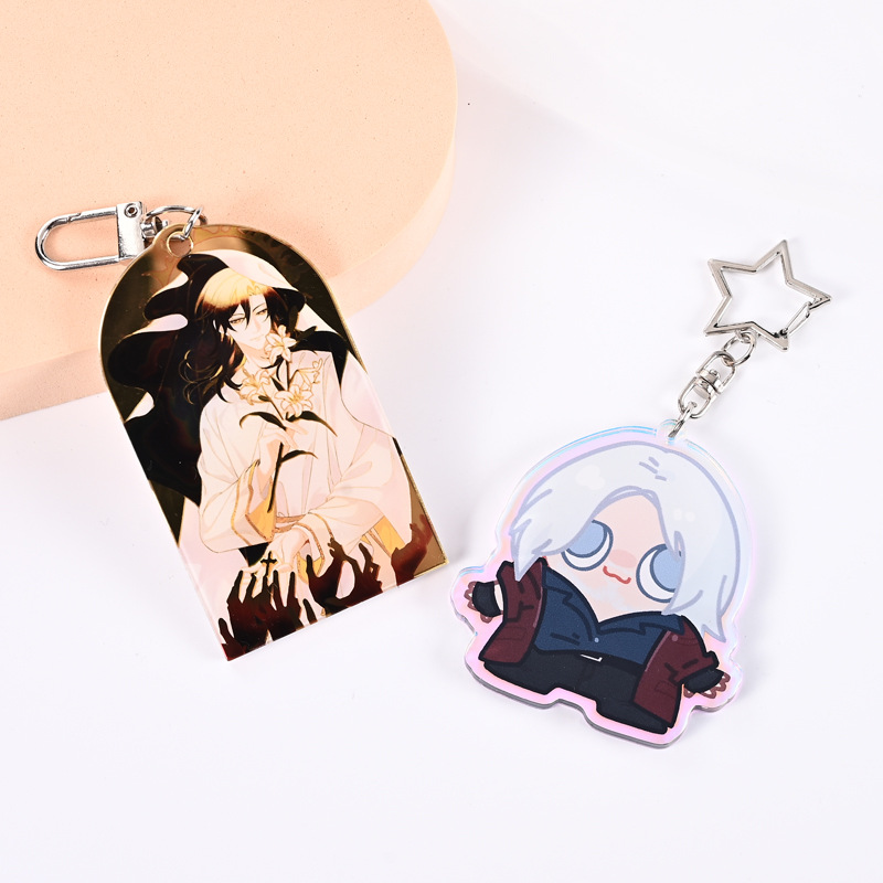 Customized DIY Acrylic Keychains with National Trend Design, Creative Cartoon Keychains, Anime Celebrity Merchandise Customization