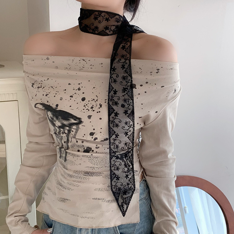 Buñuelo de seda largo bordado de alta calidad pequeña correa de encaje floral buñuelo de decoración de correa de correa de correa de cabello turbante