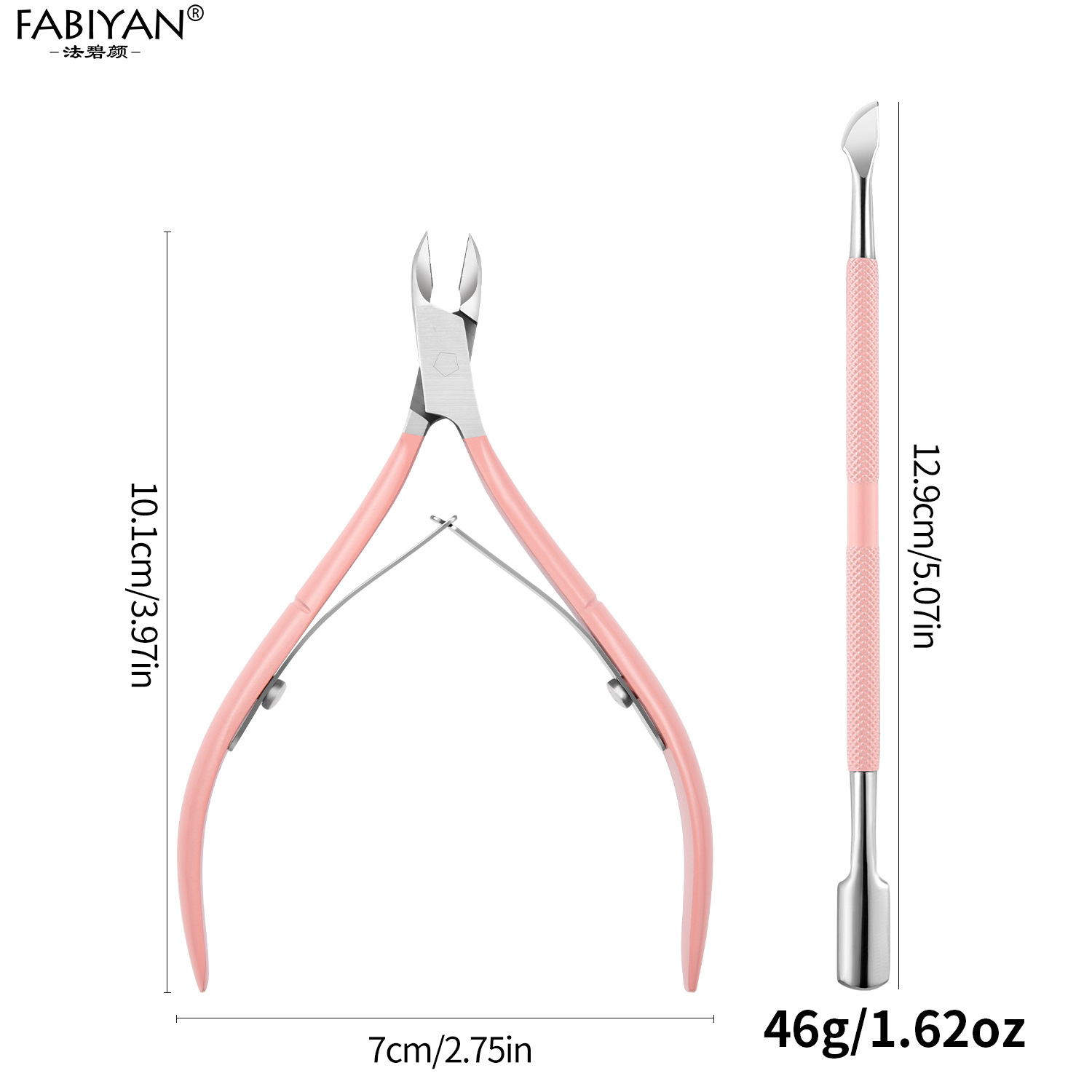 Fábrica en stock tijeras de piel muerta de acero inoxidable traje cortaúñas alicates de piel muerta cortaúñas de acero de doble cabeza herramientas de recorte