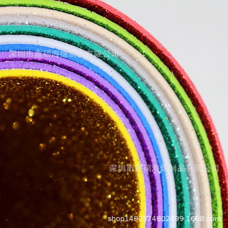 泡沫闪粉自粘贴片 卡通图案模冲片 EVA金粉模切异形