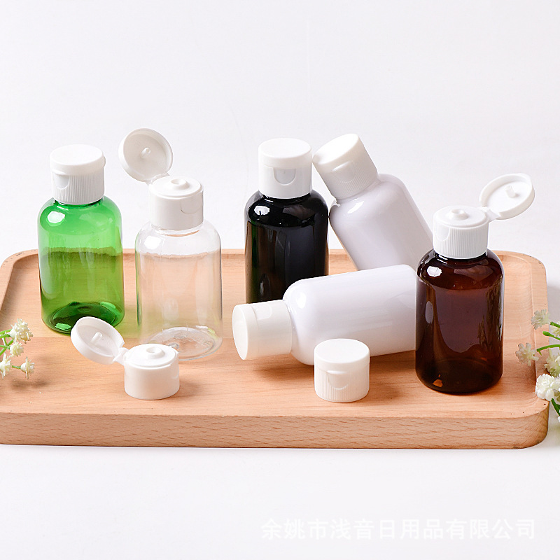 50ml ドロップPETボトル、水乳液プラスチックボトル、蝶蓋フリップトップ空ボトル、メーカー既製空ボトル|undefined