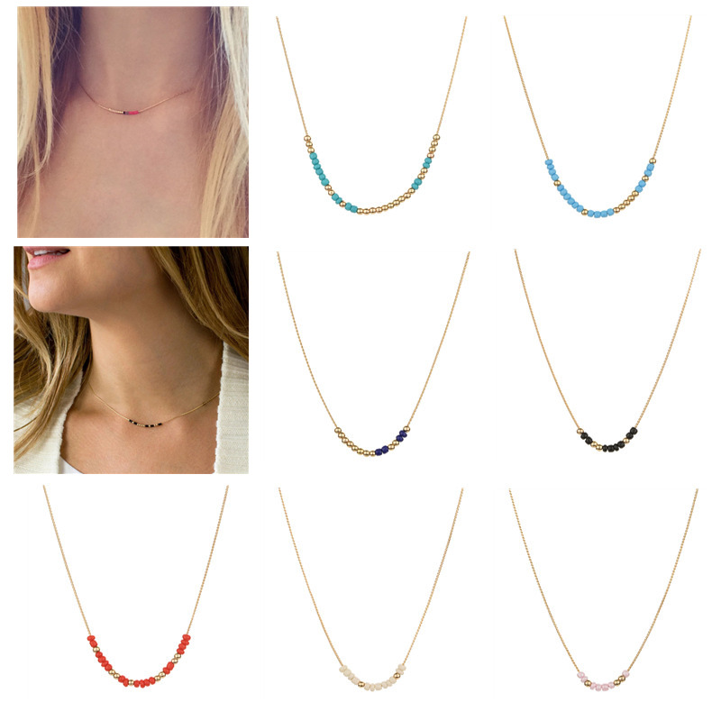 Rainbow necklace from pearl
