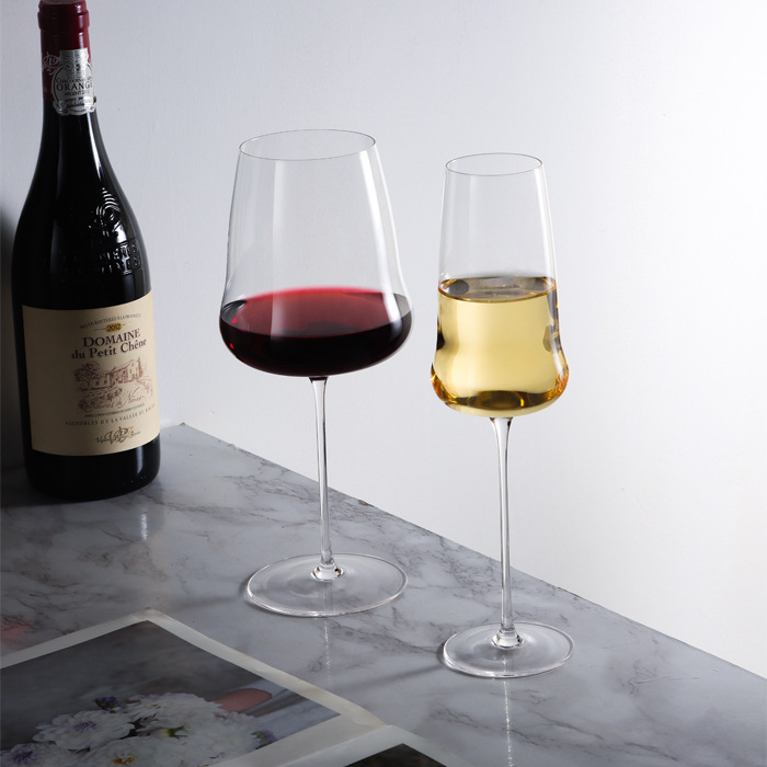 Nuevas copas de vino ultra delgadas hechas a mano en forma de pera, copas de vino de bordeaux, copas de cristal de borgoña, copas de barras delgadas