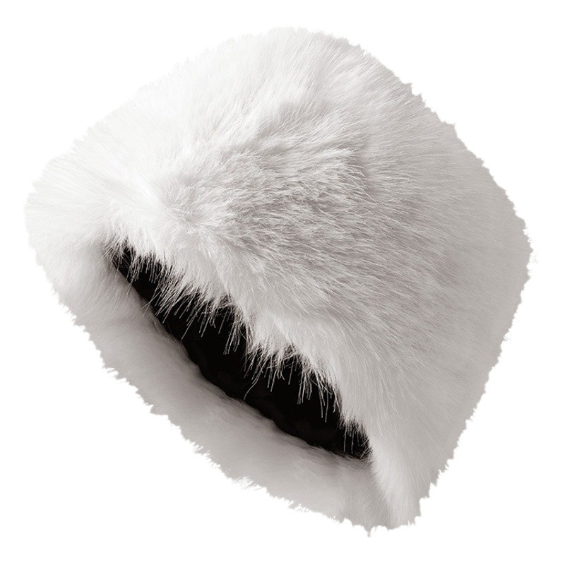 Cross-Border Autumn and Winter Hats, Furry Bucket Hats with Added Fleece and Thickened Lining for Cold Protection and Warmth, Large Head Circumference, Face-Slimming Plush Bucket Hat