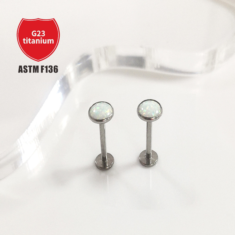 Pointed titanium steel lip stud product view