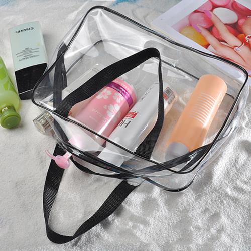 Business trip toiletries large capacity dry and wet separation transparent portable three-piece PVC cosmetic bag