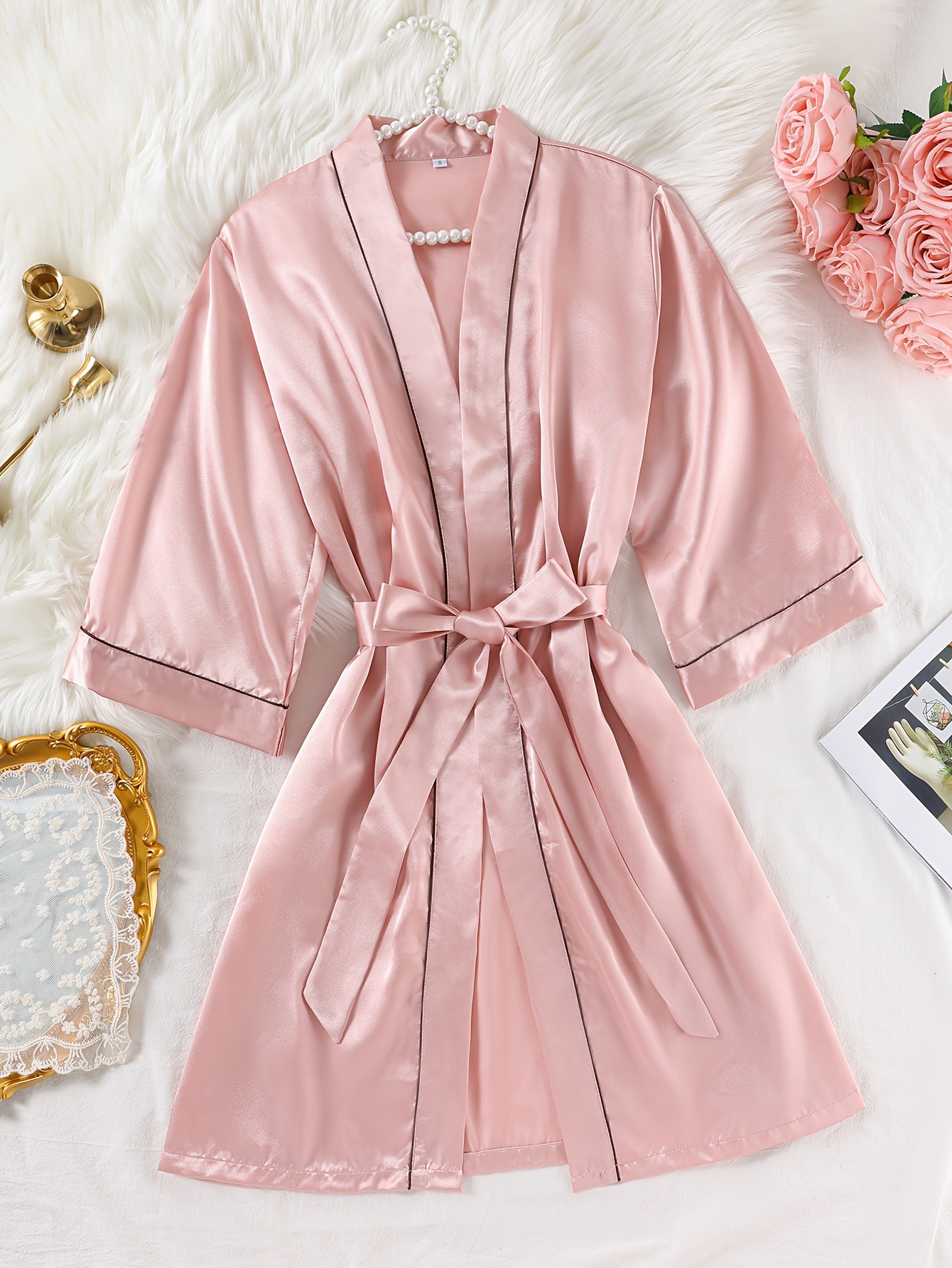 Camisón juvenil estilo caliente cómodo albornoz largo para mujer Pijamas de alta gama de manga larga Servicio a domicilio más vendido de Amazon