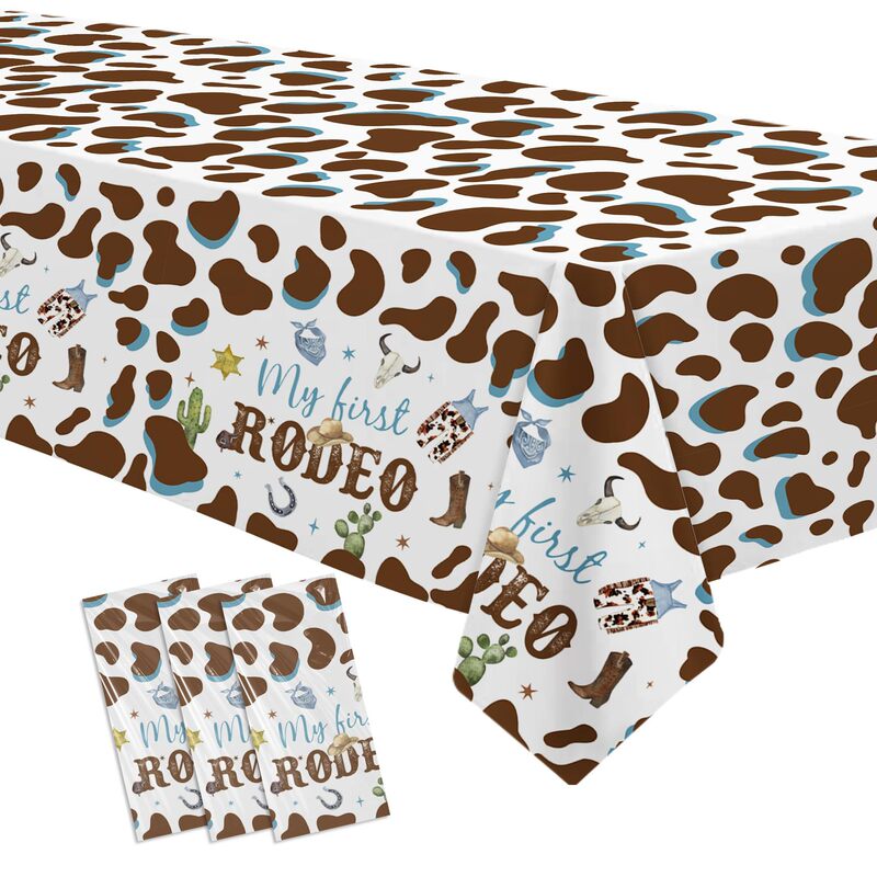 Cross-border foreign trade western cowboy style brown and white tablecloth, digital printing, creative gift, removable and washable, direct from manufacturer Cross-border foreign trade western cowboy style brown and white tablecloth, digital printing, creative gift, removable and washable, direct from manufacturer