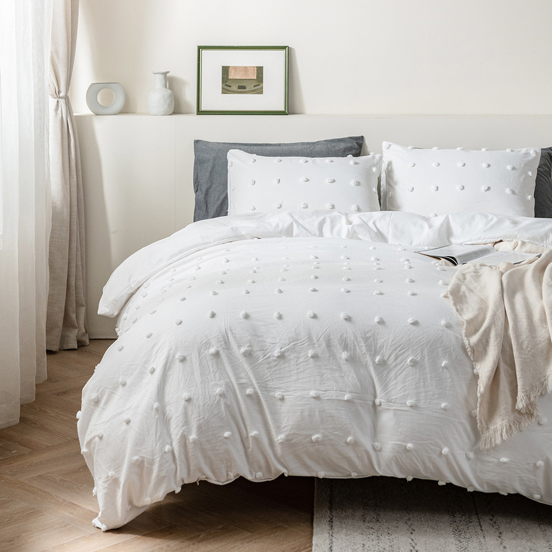 Bedding supplies, cut flowers, solid color, three-dimensional ball technology, bedding set, home textile, USA_voghion.com