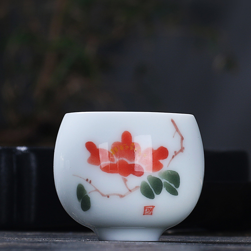 손으로 그린 선 하트 컵-블룸