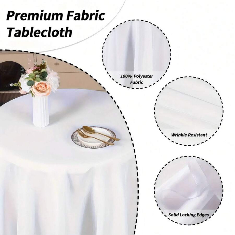 Comercio exterior Inch Approx 305cm Redondo mantel de mesa Poliéster mantel de mesa
