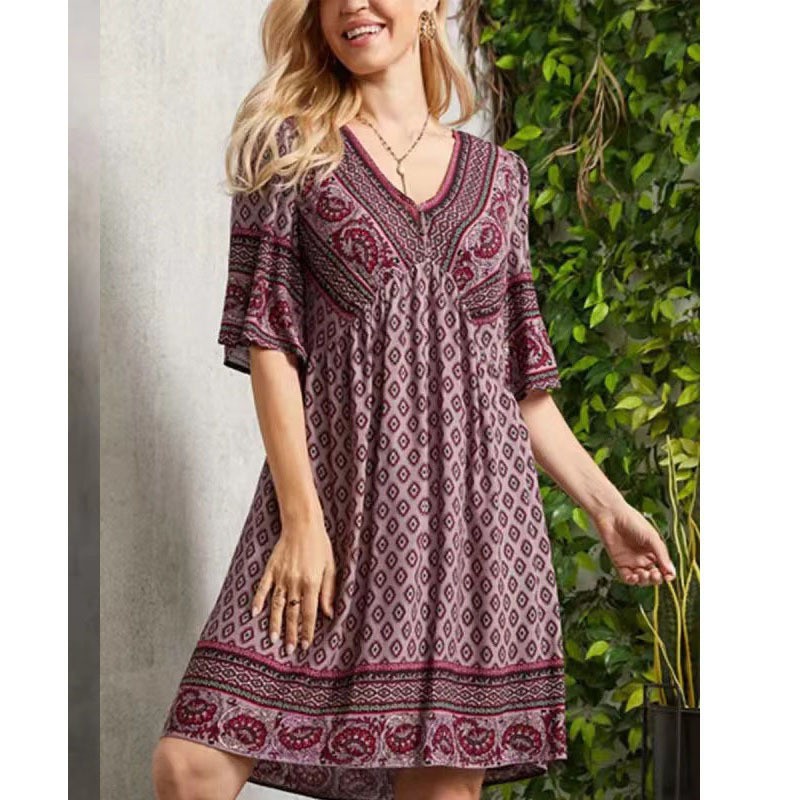 Printed Flower Dress Image 5