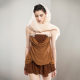 Niche design waste soil style personality fake two-piece three-dimensional butterfly pile fold design tube chest dress 2025 new