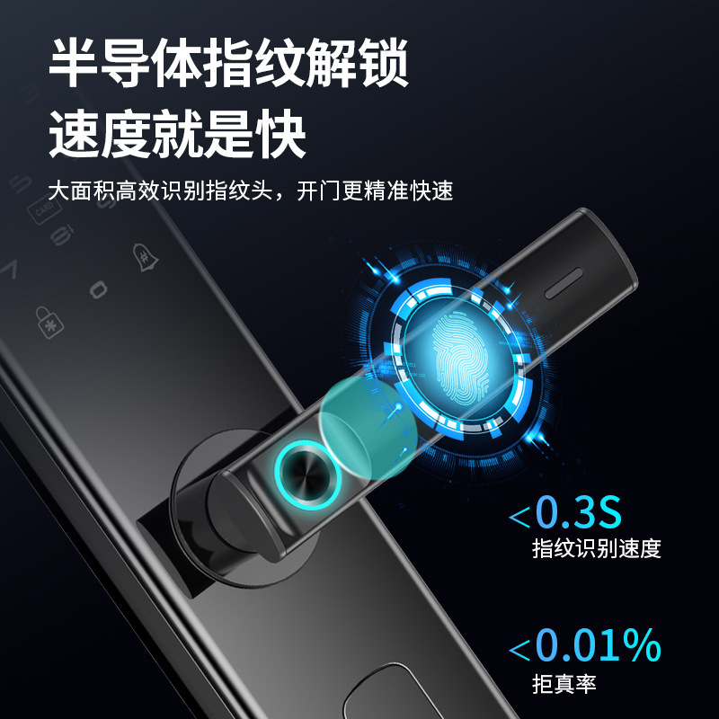 半自動指紋ロック盗難防止ドア家庭用パスワードロックを握ると、スマートロックカードの電子ロックc級ロックコアを握る|undefined