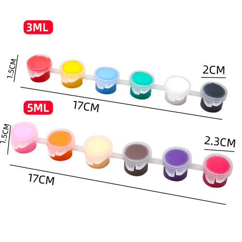 Children's acrylic paint 12-color set 6-piece student art painting and coloring plaster doll paint strips