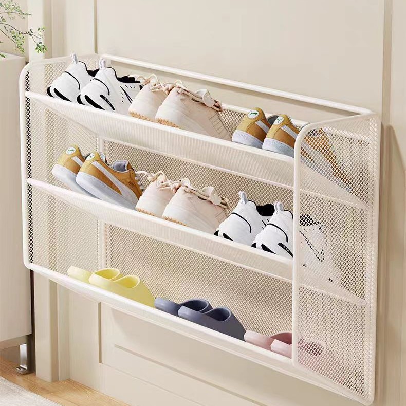 鞋架壁挂式入户门小鞋柜卧室浴室免打孔拖鞋收纳玄关小型鞋架子
