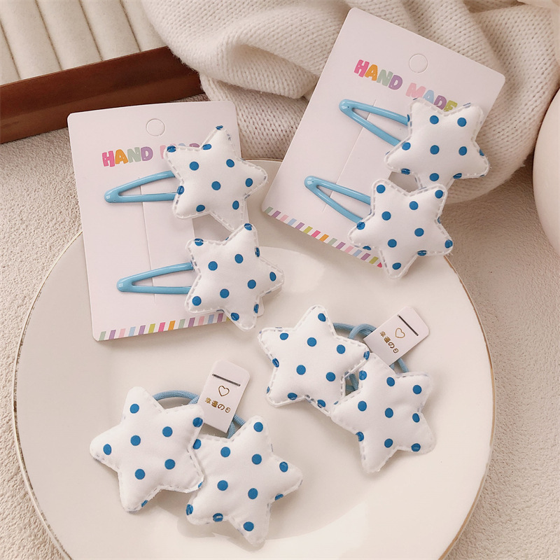 Niña sal marina, onda azul, estrella, anillo para el cabello, cola de caballo, trenza retorcida, banda de goma, cuerda para el cabello, cuerda para el cabello de alta elasticidad, accesorios para el cabello