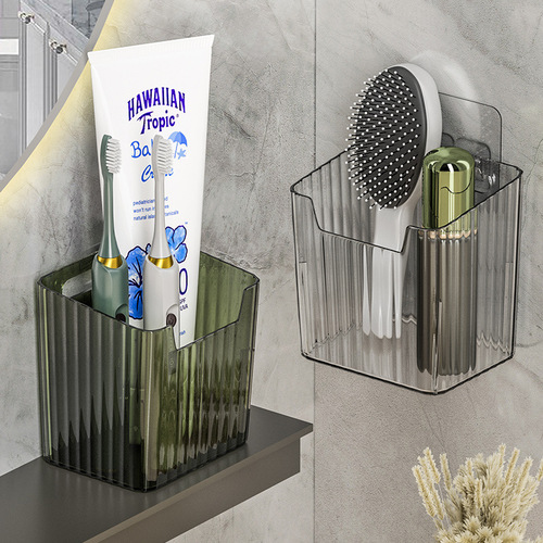Bathroom toothbrush toothpaste comb storage rack no punching wall hanging bathroom hand washing sink toilet cabinet storage tube